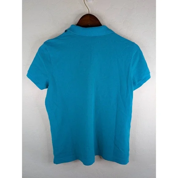 Lilly Pulitzer Teal Resort Fit Polo Shirt Top Women's Small 100% Cotton - Picture 4 of 10
